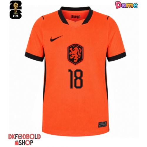 Holland Donyell Malen #18 Hjemmebanetrøje Dame VM 2026 Kort ærmer
